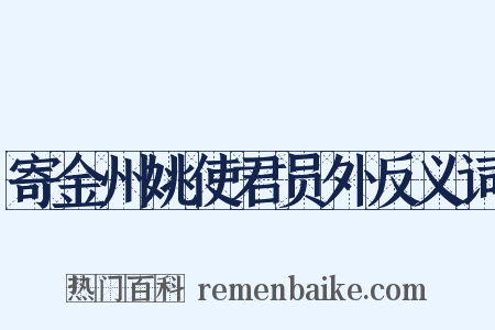 寄金州姚使君员外反义词是什么意思的图片